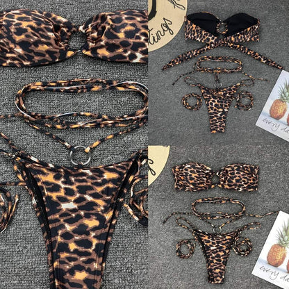 Leopardo 2 dalių bikinis