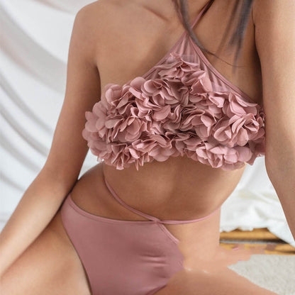 Floral Bikini Lace-Up Swimsuit